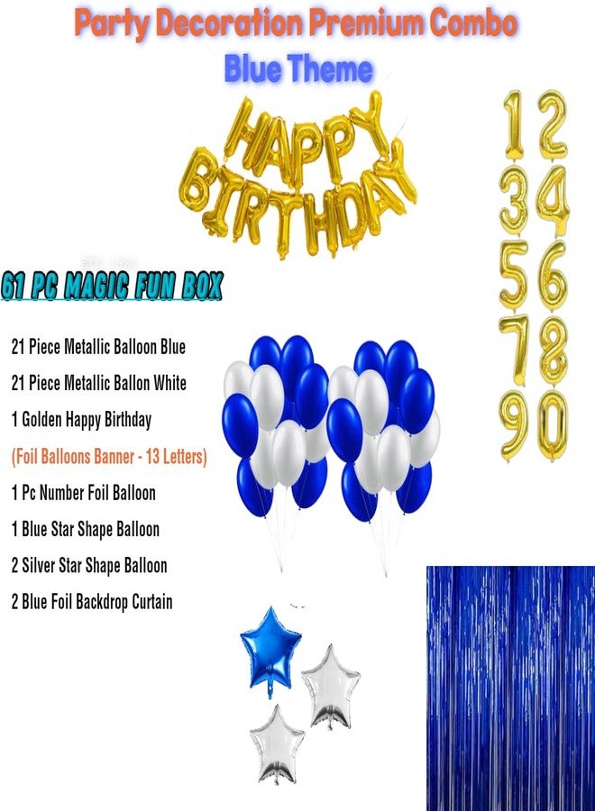 FOOGAA Premium Series Third Happy Birthday Party Decoration Combo Blue Theme Banner (Set of 61) - Perfect for Birthday Celebrations, High-Quality, Easy to Use - Image 2
